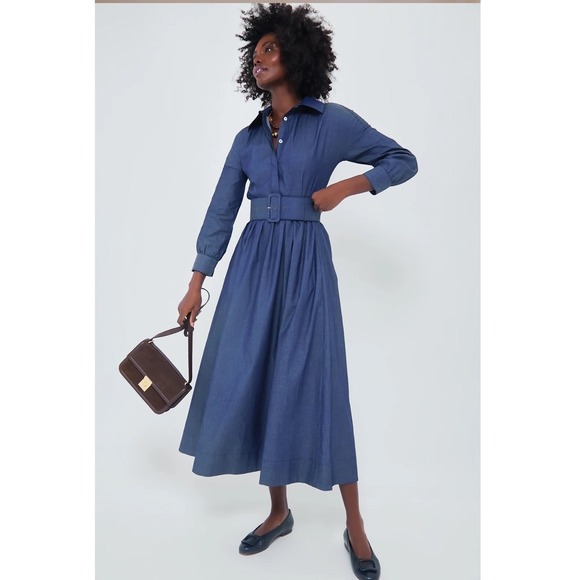 Tuckernuck Dresses & Skirts - Tuckernuck x India Hicks Blue Chambray Comporta Classic Maxi Dress Small NWT